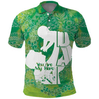 Green Polynesia Father's Day Polo Shirt Dad You Are My Hero LT14 Green - Polynesian Pride