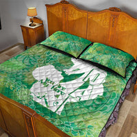 Green Polynesia Father's Day Quilt Bed Set Dad You Are My Hero