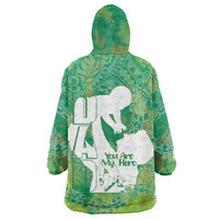Green Polynesia Father's Day Wearable Blanket Hoodie Dad You Are My Hero