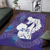 Purple Polynesia Father's Day Area Rug Dad You Are My Hero