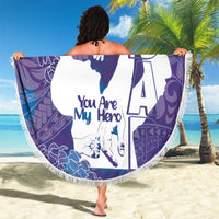Purple Polynesia Father's Day Beach Blanket Dad You Are My Hero