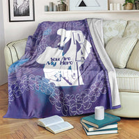 Purple Polynesia Father's Day Blanket Dad You Are My Hero