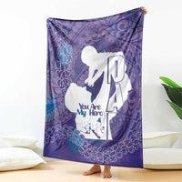 Purple Polynesia Father's Day Blanket Dad You Are My Hero