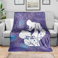 Purple Polynesia Father's Day Blanket Dad You Are My Hero