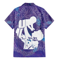 Purple Polynesia Father's Day Family Matching Mermaid Dress and Hawaiian Shirt Dad You Are My Hero
