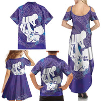 Purple Polynesia Father's Day Family Matching Summer Maxi Dress and Hawaiian Shirt Dad You Are My Hero