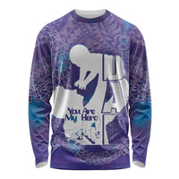Purple Polynesia Father's Day Long Sleeve Shirt Dad You Are My Hero LT14 Unisex Purple - Polynesian Pride