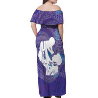 Purple Polynesia Father's Day Off Shoulder Maxi Dress Dad You Are My Hero