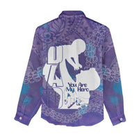 Purple Polynesia Father's Day Women Casual Shirt Dad You Are My Hero LT14 - Polynesian Pride