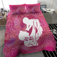 Pink Polynesia Father's Day Bedding Set Dad You Are My Hero