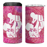 Pink Polynesia Father's Day 4 in 1 Can Cooler Tumbler Dad You Are My Hero