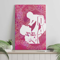 Pink Polynesia Father's Day Canvas Wall Art Dad You Are My Hero