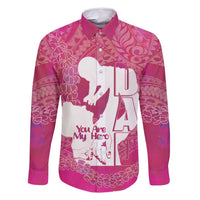 Pink Polynesia Father's Day Family Matching Long Sleeve Bodycon Dress and Hawaiian Shirt Dad You Are My Hero