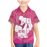 Pink Polynesia Father's Day Family Matching Mermaid Dress and Hawaiian Shirt Dad You Are My Hero