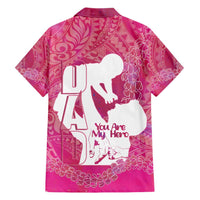 Pink Polynesia Father's Day Family Matching Short Sleeve Bodycon Dress and Hawaiian Shirt Dad You Are My Hero