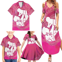 Pink Polynesia Father's Day Family Matching Summer Maxi Dress and Hawaiian Shirt Dad You Are My Hero