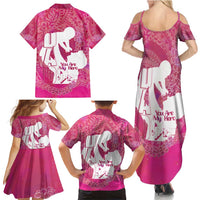 Pink Polynesia Father's Day Family Matching Summer Maxi Dress and Hawaiian Shirt Dad You Are My Hero