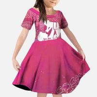Pink Polynesia Father's Day Kid Short Sleeve Dress Dad You Are My Hero LT14 KID Pink - Polynesian Pride