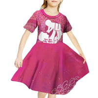 Pink Polynesia Father's Day Kid Short Sleeve Dress Dad You Are My Hero LT14 - Polynesian Pride