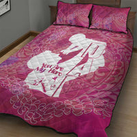Pink Polynesia Father's Day Quilt Bed Set Dad You Are My Hero