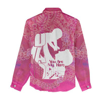 Pink Polynesia Father's Day Women Casual Shirt Dad You Are My Hero LT14 - Polynesian Pride