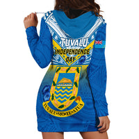 Tuvalu Independence Day Hoodie Dress Tuvaluan Proud 45th Anniversary Polynesian Pattern LT14 - Polynesian Pride