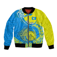 Palau Independence Day Bomber Jacket Happy 29th Anniversary Polynesian Hammerhead Shark LT14 Unisex Blue - Polynesian Pride