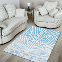 Blue New Zealand Puhoro Maori Tattoo Area Rug LT14 - Polynesian Pride