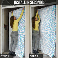 Blue New Zealand Puhoro Maori Tattoo Door Cover LT14 - Polynesian Pride