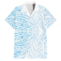 Blue New Zealand Puhoro Maori Tattoo Family Matching Mermaid Dress and Hawaiian Shirt LT14 Dad's Shirt - Short Sleeve Blue - Polynesian Pride