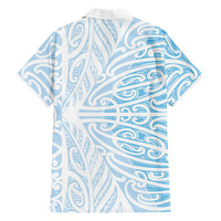 Blue New Zealand Puhoro Maori Tattoo Family Matching Mermaid Dress and Hawaiian Shirt LT14 Dad's Shirt - Long Sleeve Blue - Polynesian Pride