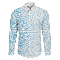 Blue New Zealand Puhoro Maori Tattoo Family Matching Mermaid Dress and Hawaiian Shirt LT14 Daughter's Dress Blue - Polynesian Pride