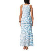 Blue New Zealand Puhoro Maori Tattoo Family Matching Tank Maxi Dress and Hawaiian Shirt LT14 - Polynesian Pride
