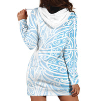 Blue New Zealand Puhoro Maori Tattoo Hoodie Dress LT14 - Polynesian Pride