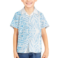 Blue New Zealand Puhoro Maori Tattoo Kid Hawaiian Shirt LT14 Kid Blue - Polynesian Pride