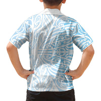 Blue New Zealand Puhoro Maori Tattoo Kid Hawaiian Shirt LT14 - Polynesian Pride