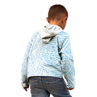 Blue New Zealand Puhoro Maori Tattoo Kid Hoodie LT14 - Polynesian Pride
