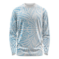 Blue New Zealand Puhoro Maori Tattoo Long Sleeve Shirt LT14 Unisex Blue - Polynesian Pride