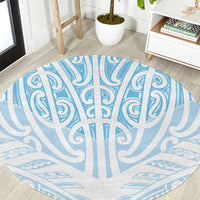 Blue New Zealand Puhoro Maori Tattoo Round Carpet LT14 Blue - Polynesian Pride