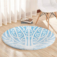 Blue New Zealand Puhoro Maori Tattoo Round Carpet LT14 - Polynesian Pride