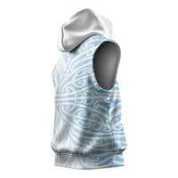 Blue New Zealand Puhoro Maori Tattoo Sleeveless Hoodie LT14 - Polynesian Pride