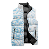 Blue New Zealand Puhoro Maori Tattoo Sleeveless Puffer Jacket LT14 - Polynesian Pride