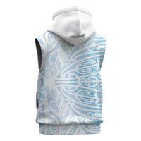 Blue New Zealand Puhoro Maori Tattoo Sleeveless Zip Hoodie LT14 - Polynesian Pride