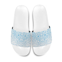 Blue New Zealand Puhoro Maori Tattoo Slide Sandals LT14 Blue - Polynesian Pride