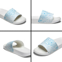 Blue New Zealand Puhoro Maori Tattoo Slide Sandals LT14 - Polynesian Pride