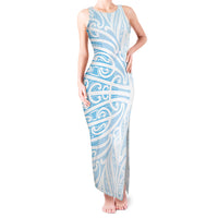 Blue New Zealand Puhoro Maori Tattoo Tank Maxi Dress LT14 Women Blue - Polynesian Pride