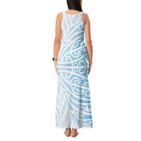 Blue New Zealand Puhoro Maori Tattoo Tank Maxi Dress LT14 - Polynesian Pride