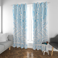 Blue New Zealand Puhoro Maori Tattoo Window Curtain LT14 With Grommets Blue - Polynesian Pride