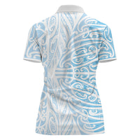 Blue New Zealand Puhoro Maori Tattoo Women Polo Shirt LT14 - Polynesian Pride