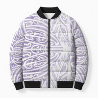 Purple New Zealand Puhoro Maori Tattoo Bomber Puffer Jacket LT14 Unisex Purple - Polynesian Pride
